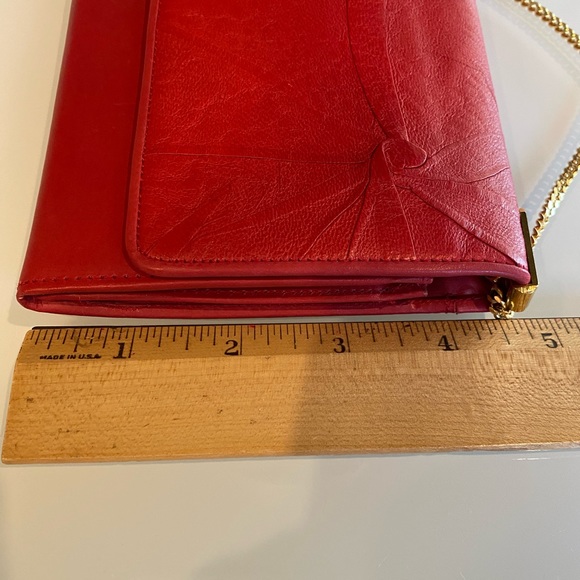 Peruzzi from Florence Italy Red Leather Wallet on Chain WOC - Picture 15 of 16